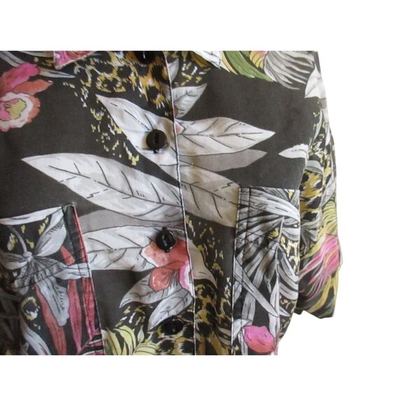 Vintage Women's Hawaiian Top Medium 1970's Wild Print Buttery Thin Judy Bond Med - Picture 5 of 6